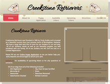 Tablet Screenshot of creekstoneretrievers.com
